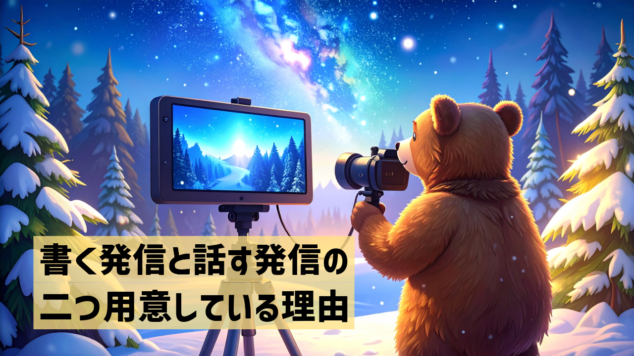 書く発信と話す発信の二つ用意している理由